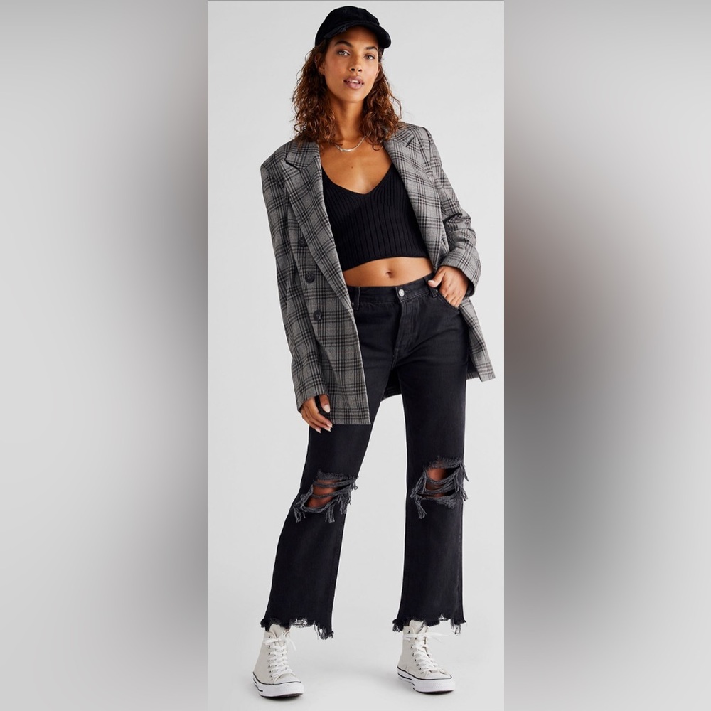 We The Free Black Distressed Jeans